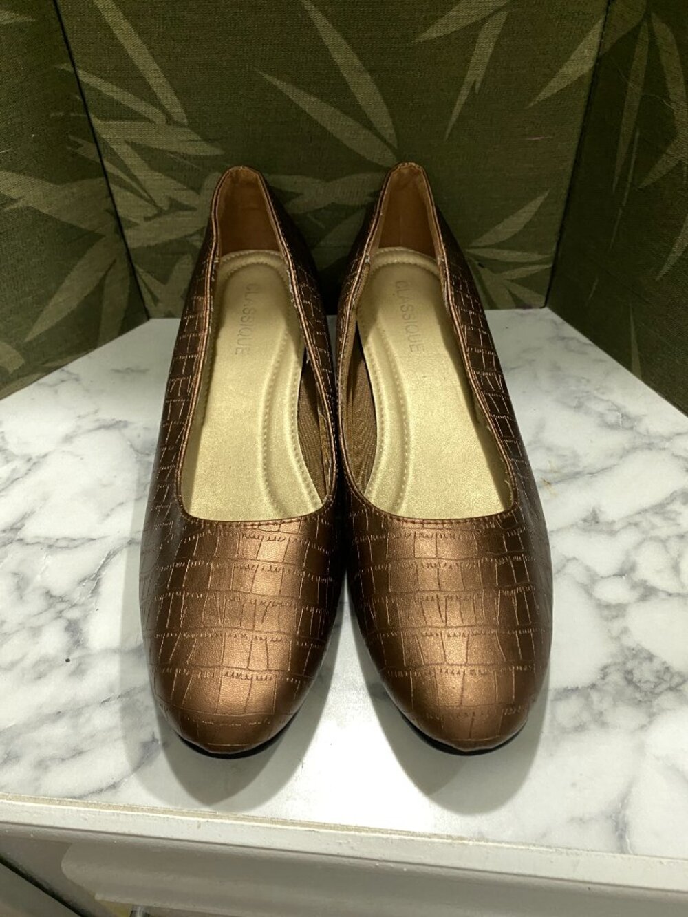 EUC~Classique Brand Metallic Copper Slip on Flats~10M